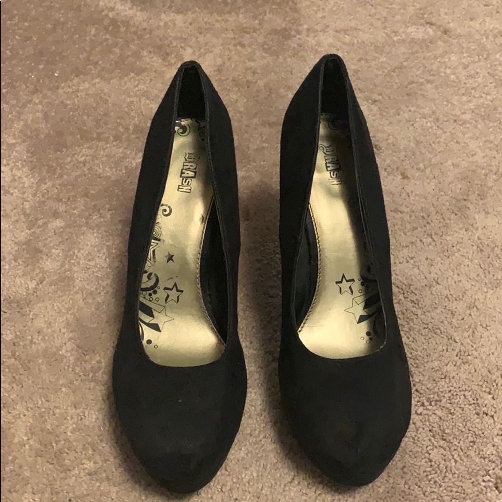 Brash Faux Suede Platform Heels